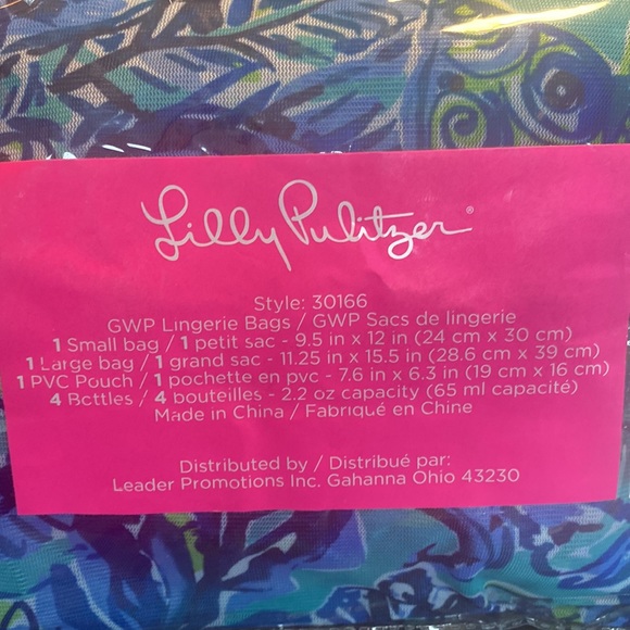 Lilly Pulitzer Lingerie bags with travel toiletry set Bennet Blue Sneak a Peek - Picture 8 of 9